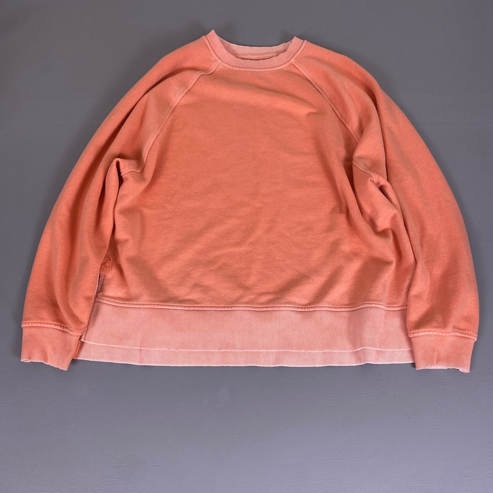 Aerie‎ Sweatshirt Women's Large Coral Pink Oversized Crewneck Raglan Faded Wash